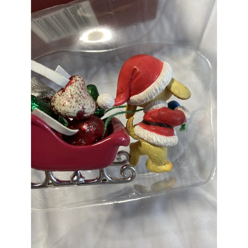 1995 Christmas Ornament “Hershey's Kiss Express” Sleigh Dog Vtg As Is